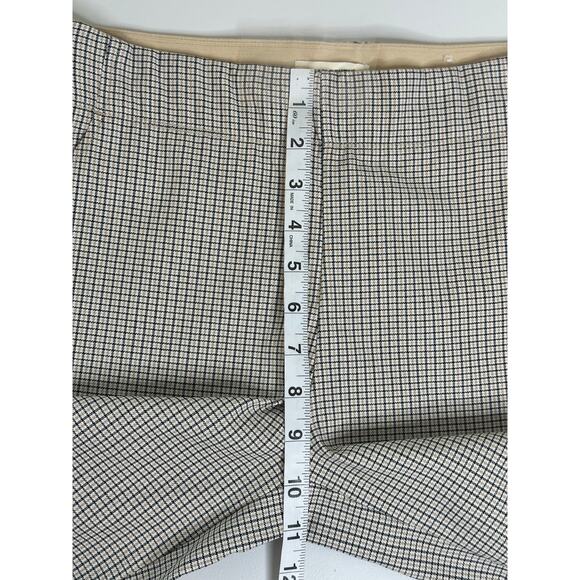 Max Studio Tan Brown Houndstooth Ponte Pull-On Pants Straight Leg Stretch S - Picture 9 of 10